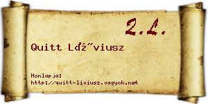 Quitt Líviusz névjegykártya